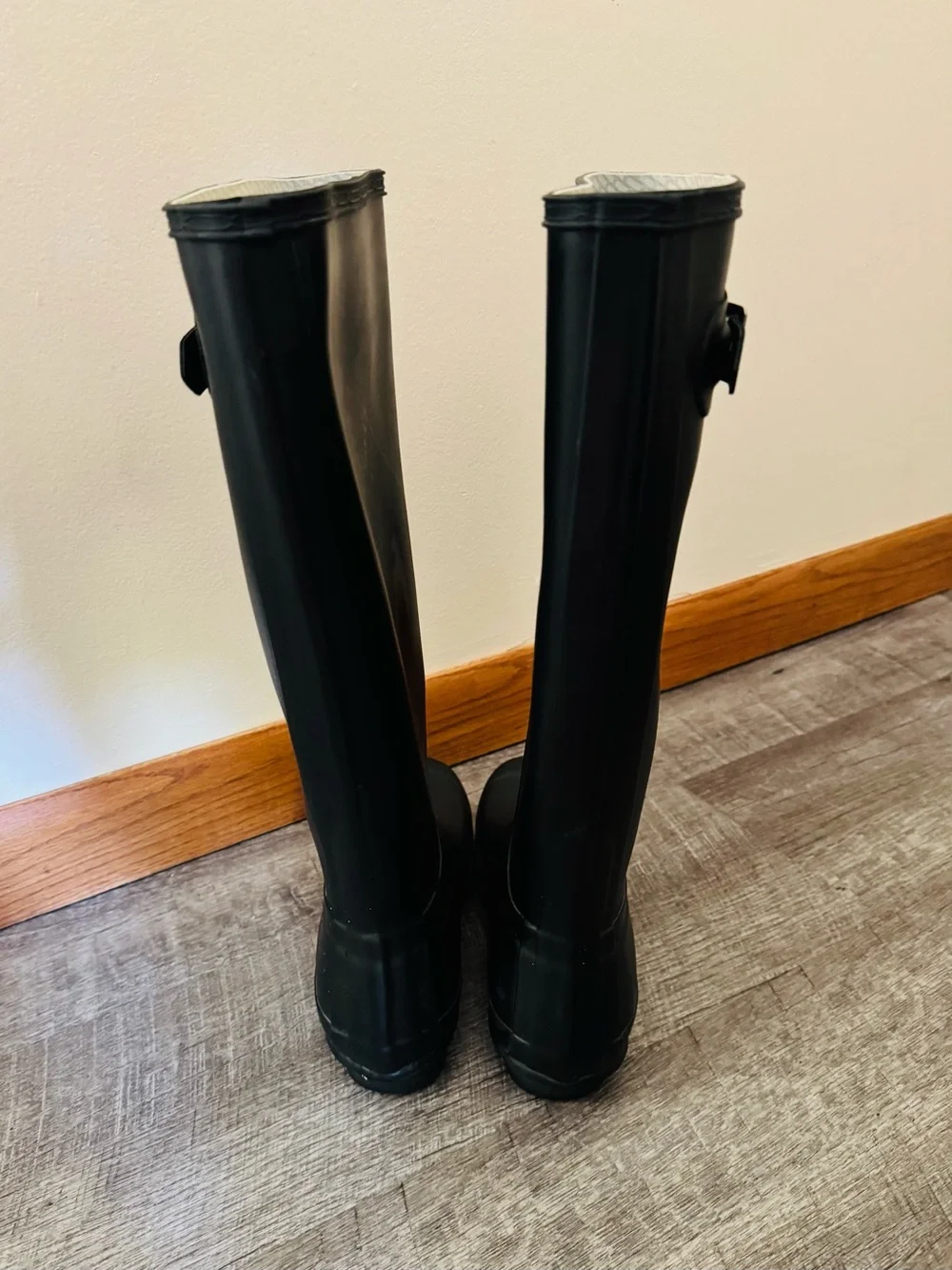 Hunter Black Tall Original Matte Rubber Rain Boots